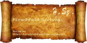 Hirschfeld Szilvia névjegykártya